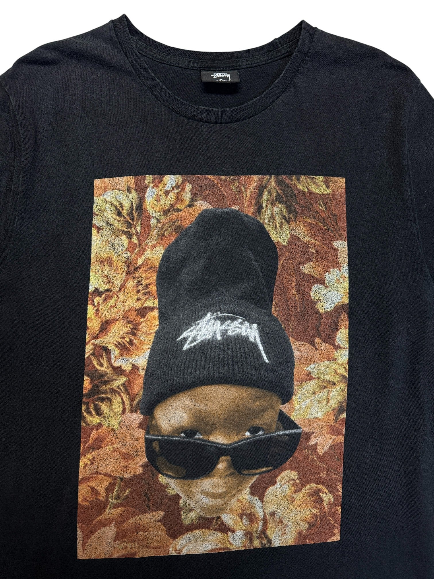 00s Stüssy Shirt Flower Kid Schwarz M - RareRags