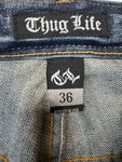 Thug Life Jorts Deadstock Y2K Baggy Dark Blue 36