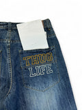 Thug Life Jorts Deadstock Y2K Baggy Dark Blue 36