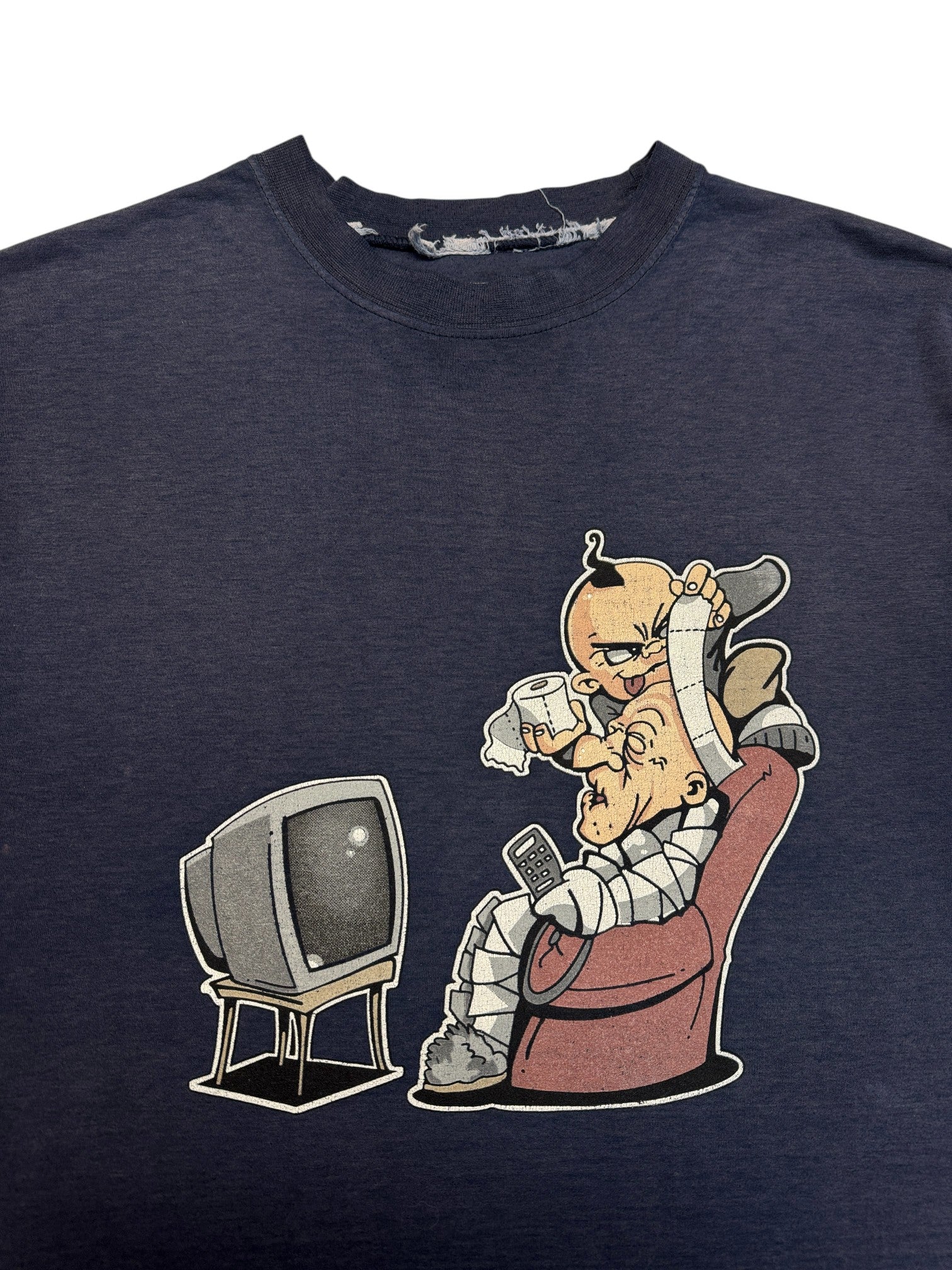 00s Bad+Mad Shirt "Real Mummy" Dunkelblau M - RareRags