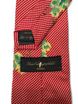 Vintage Karl Lagerfeld Krawatte 90s Made In Italy Seide Floral Print Rot
