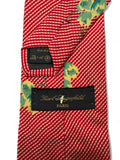 Vintage Karl Lagerfeld Krawatte 90s Made In Italy Seide Floral Print Rot