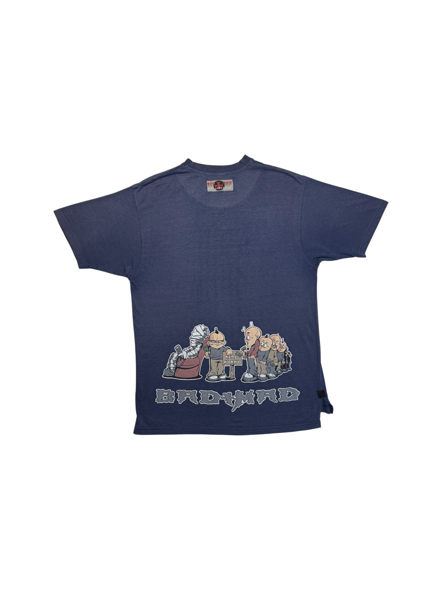 00s Bad+Mad Shirt "Real Mummy" Dunkelblau M - RareRags