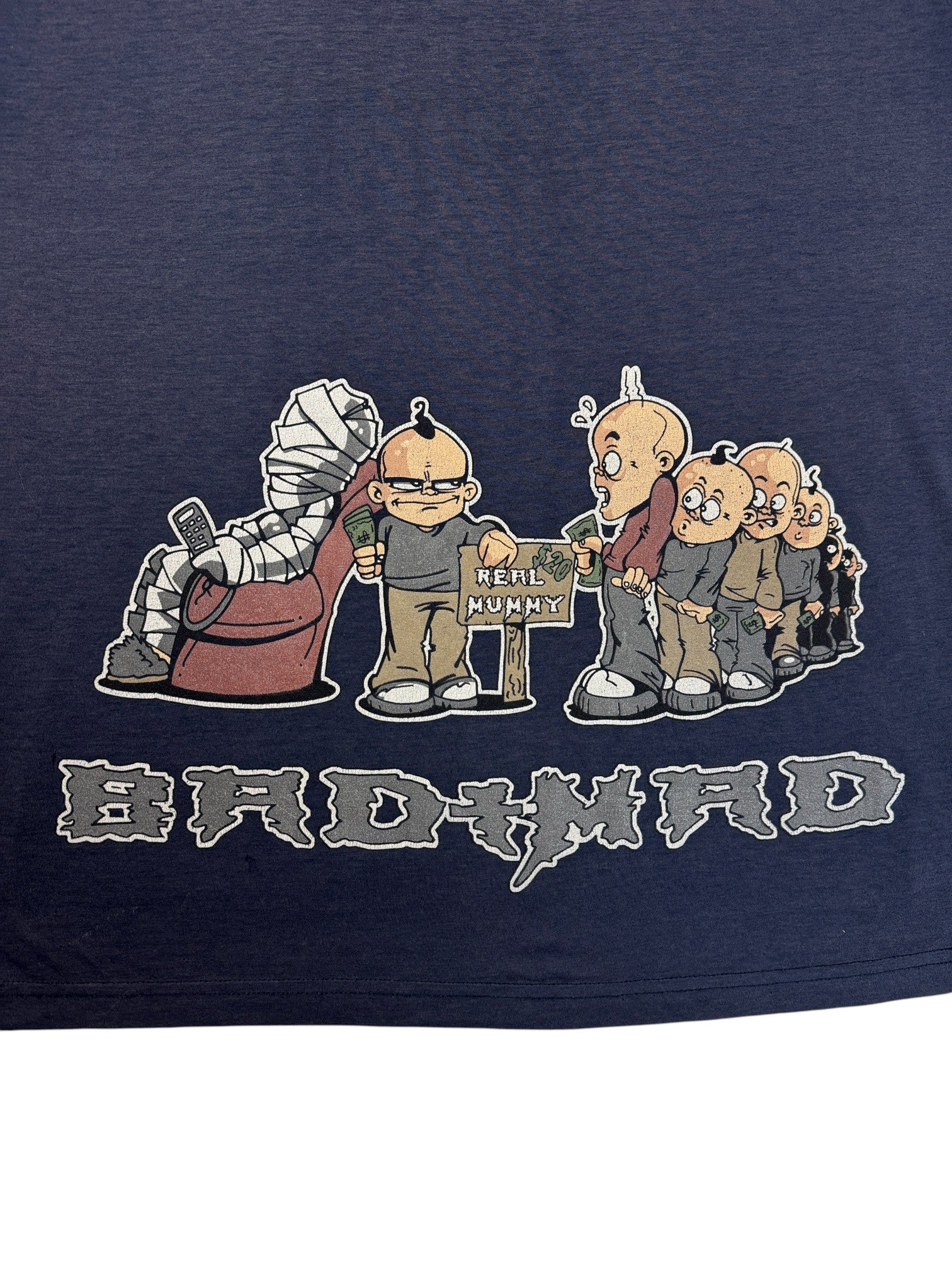 00s Bad+Mad Shirt "Real Mummy" Dunkelblau M - RareRags