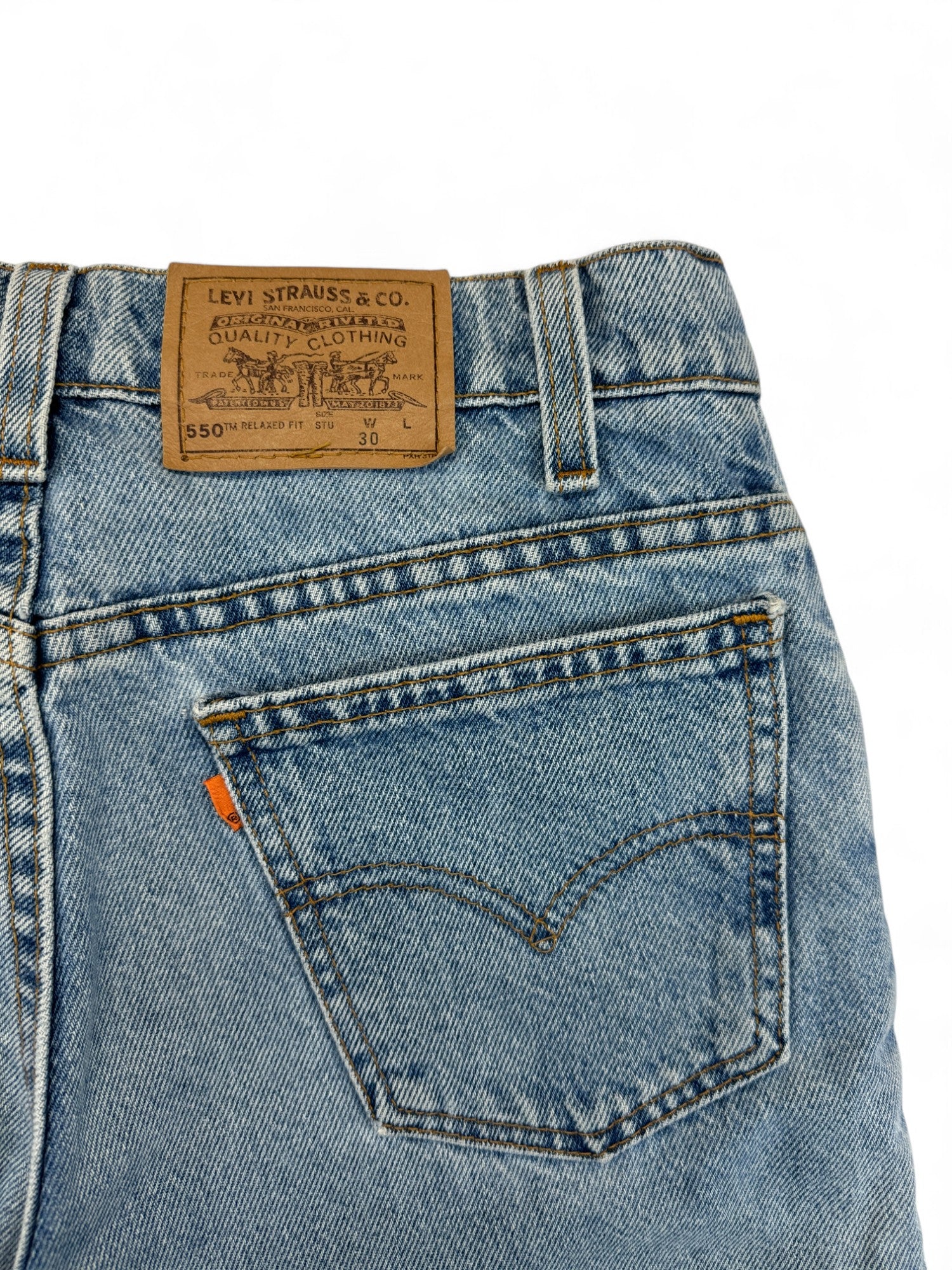 Vintage Levis Shorts 1995 550 Orange Tab Made In USA Blau W30