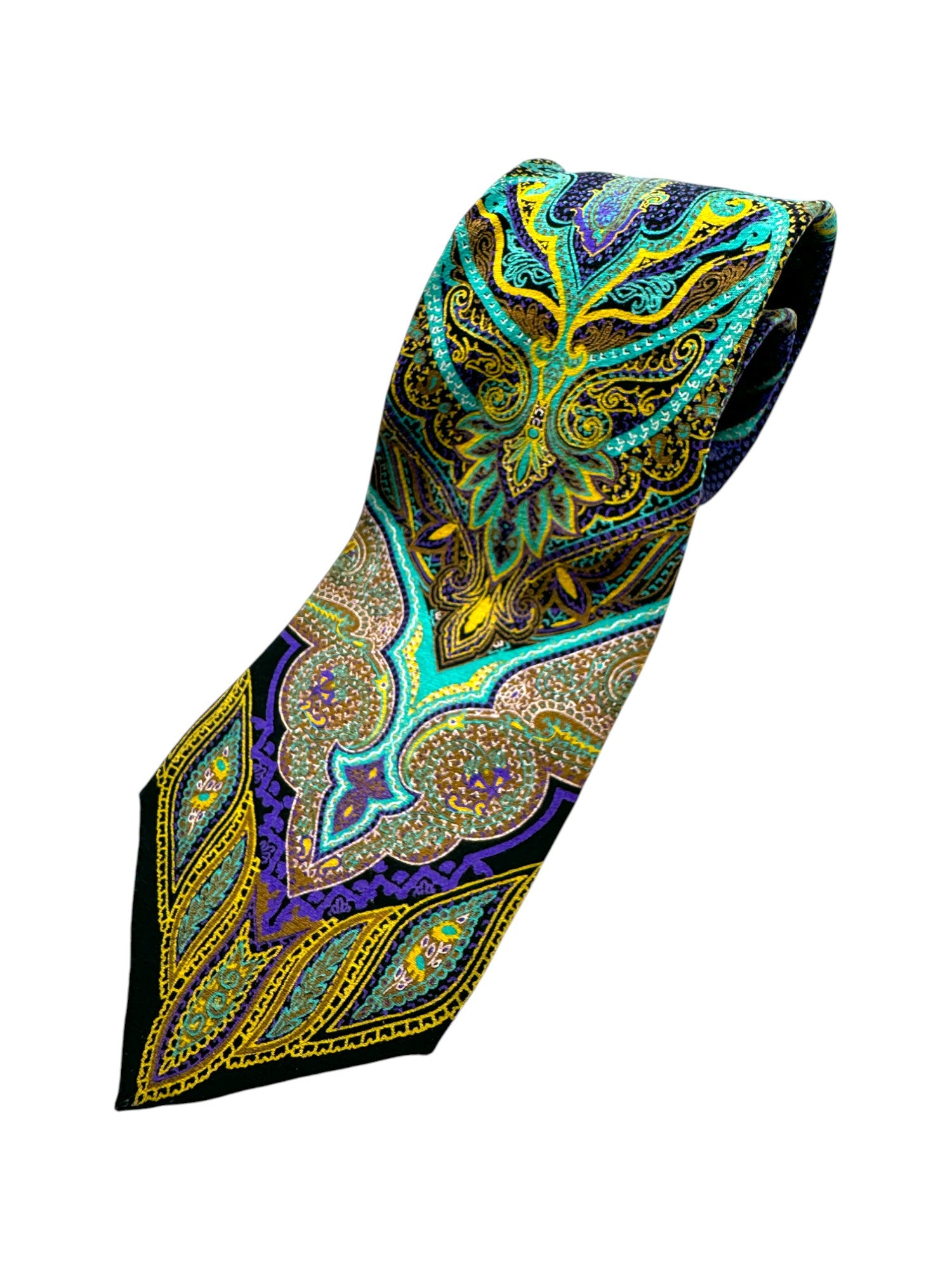 Vintage Kenzo Krawatte 90s Seide Made In Italy Abstract Paisley Bunt - RareRags