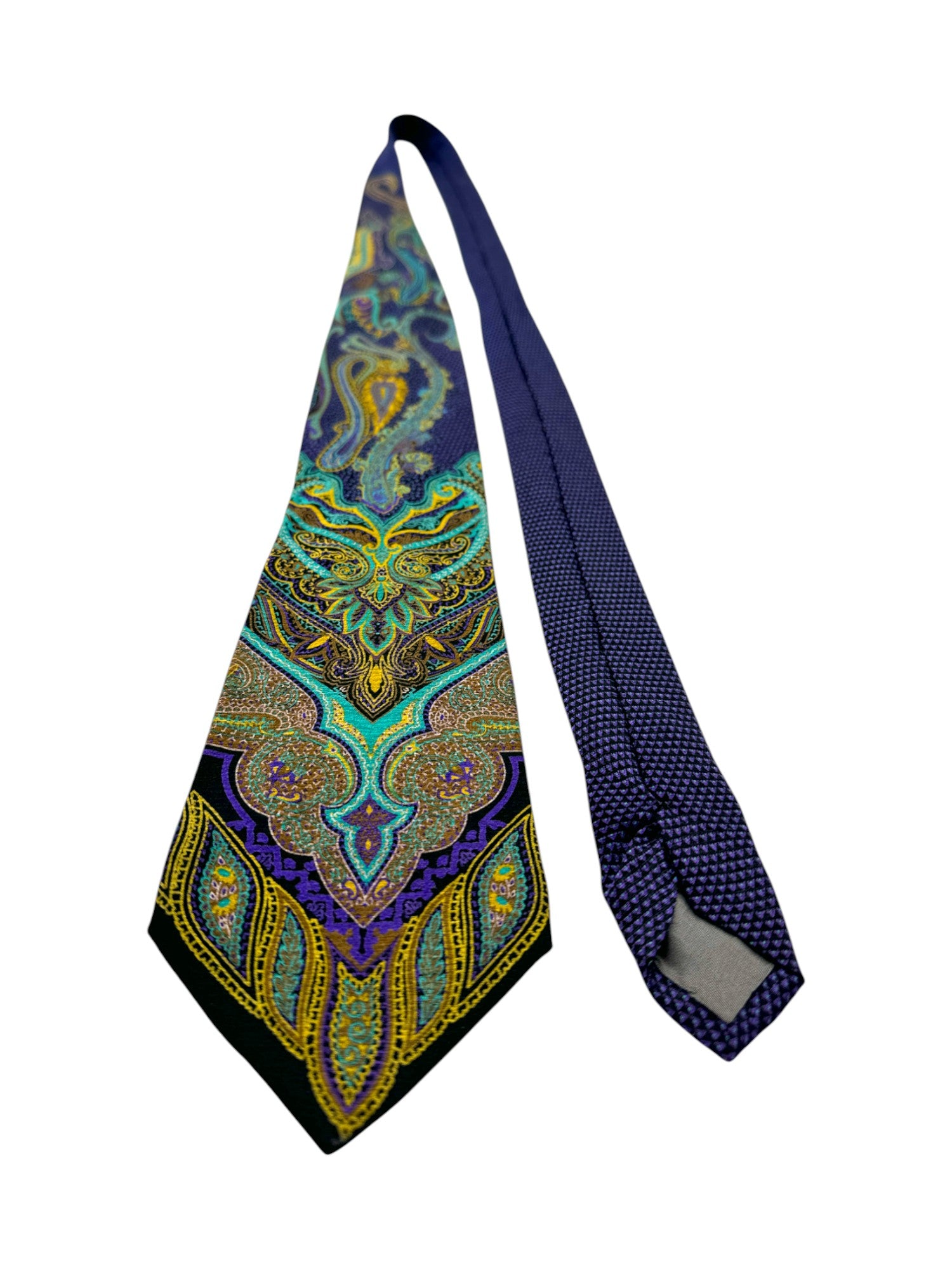 Vintage Kenzo Krawatte 90s Seide Made In Italy Abstract Paisley Bunt - RareRags