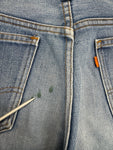Vintage Levis Shorts 1977 Orange Tab 505 Talon-42-Zip Blau W31