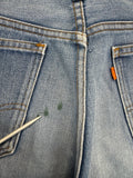 Vintage Levis Shorts 1977 Orange Tab 505 Talon-42-Zip Blau W31