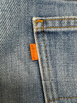 Vintage Levis Shorts 1977 Orange Tab 505 Talon-42-Zip Blau W31