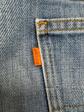 Vintage Levis Shorts 1977 Orange Tab 505 Talon-42-Zip Blau W31