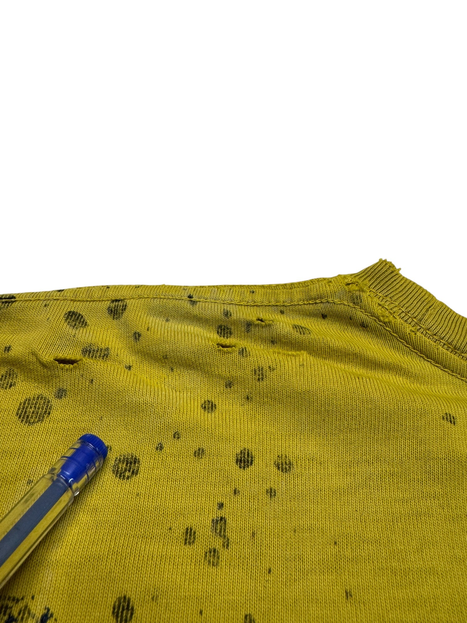 00s Ecko Unltd. Shirt "Crush Kill Destroy" Trashed Gelb M-L - RareRags