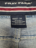 Vintage Phat Farm Jorts 90s Y2K Baggy Made In Hong Kong Dunkelblau W34