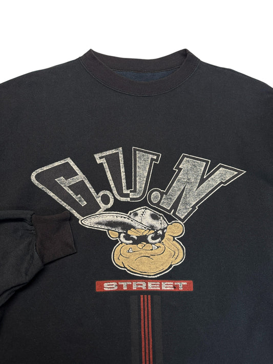 90s Brownie USA Sweater "Gun Street" Made In France Schwarz S-M - RareRags