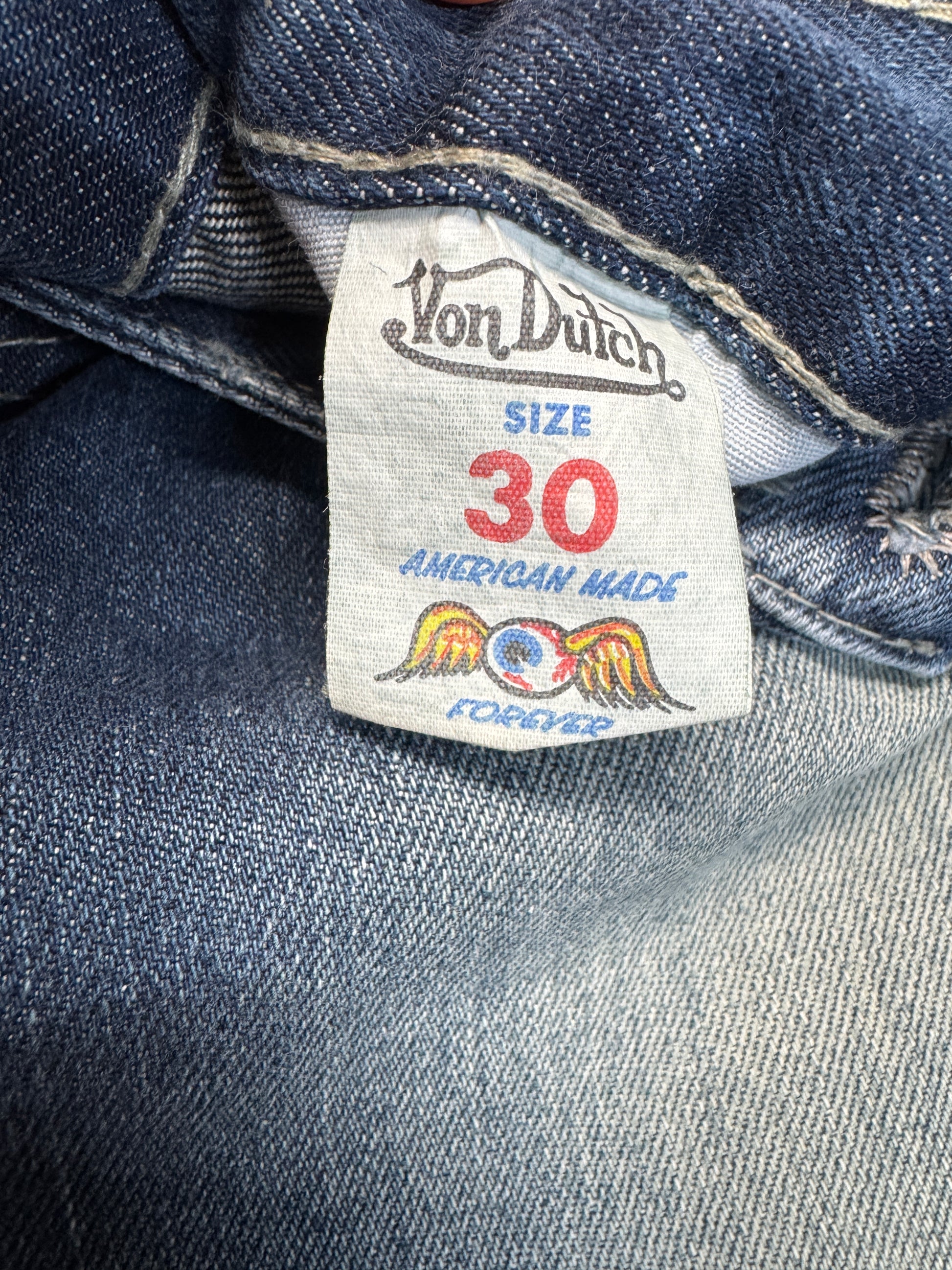 00s Von Dutch Jeans Low Waist Blau 30 - RareRags