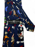 Vintage Warner Bros. Krawatte 1998 Looney Tunes Made In Korea Seide Dunkelblau