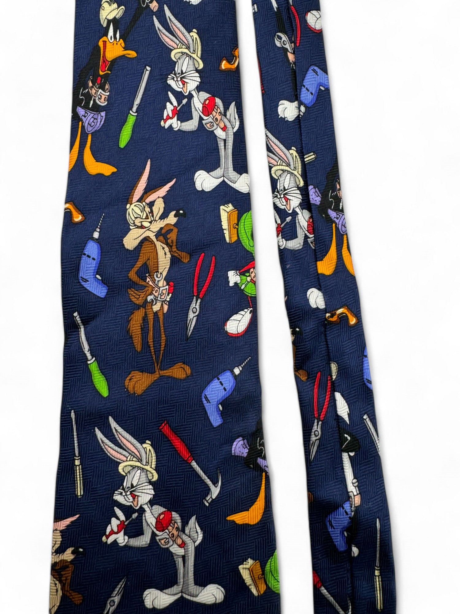 Vintage Warner Bros. Krawatte 1998 Looney Tunes Made In Korea Seide Dunkelblau