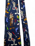 Vintage Warner Bros. Krawatte 1998 Looney Tunes Made In Korea Seide Dunkelblau