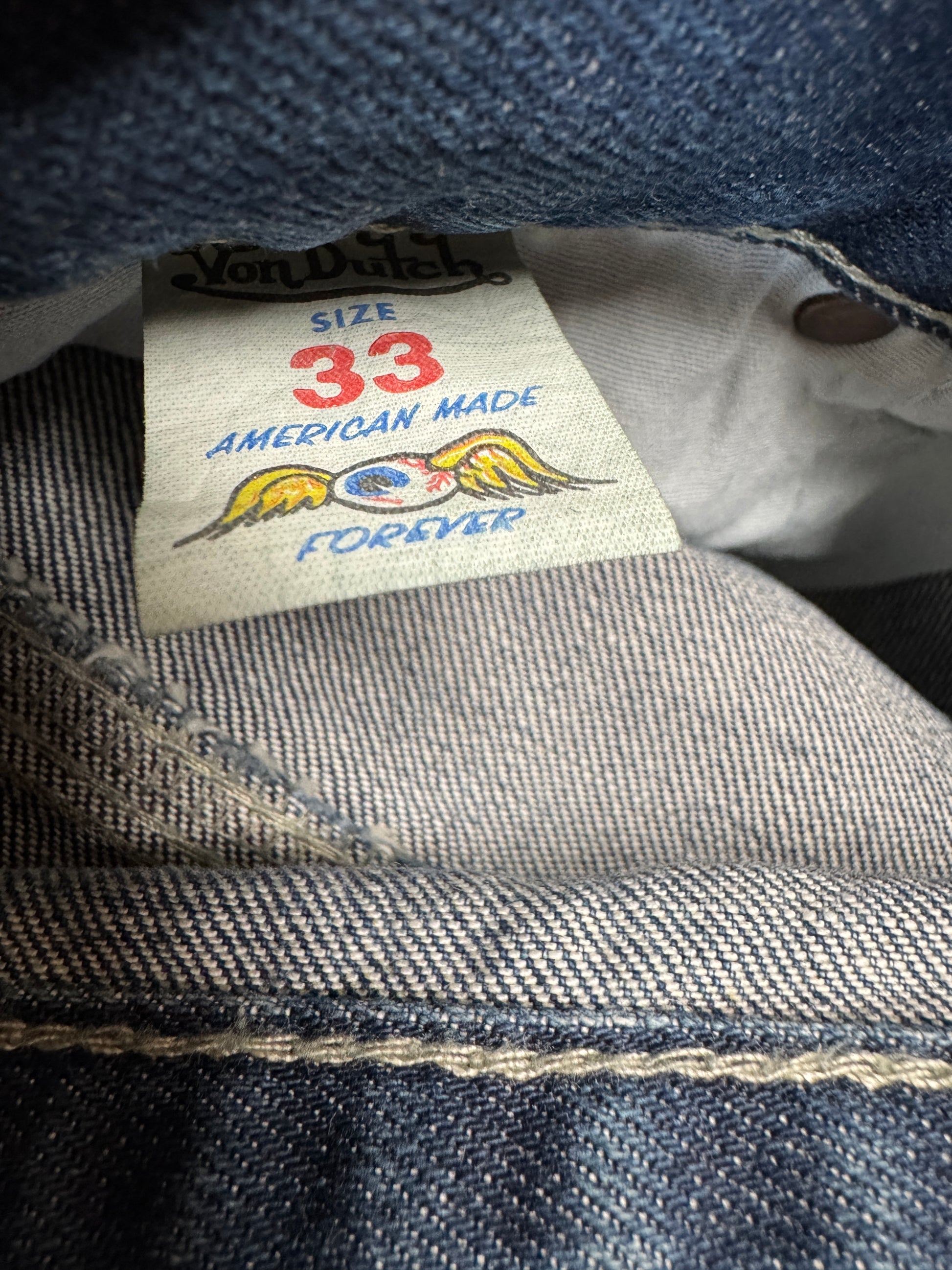 00s Von Dutch Jeans Low Waist Blau 33 - RareRags