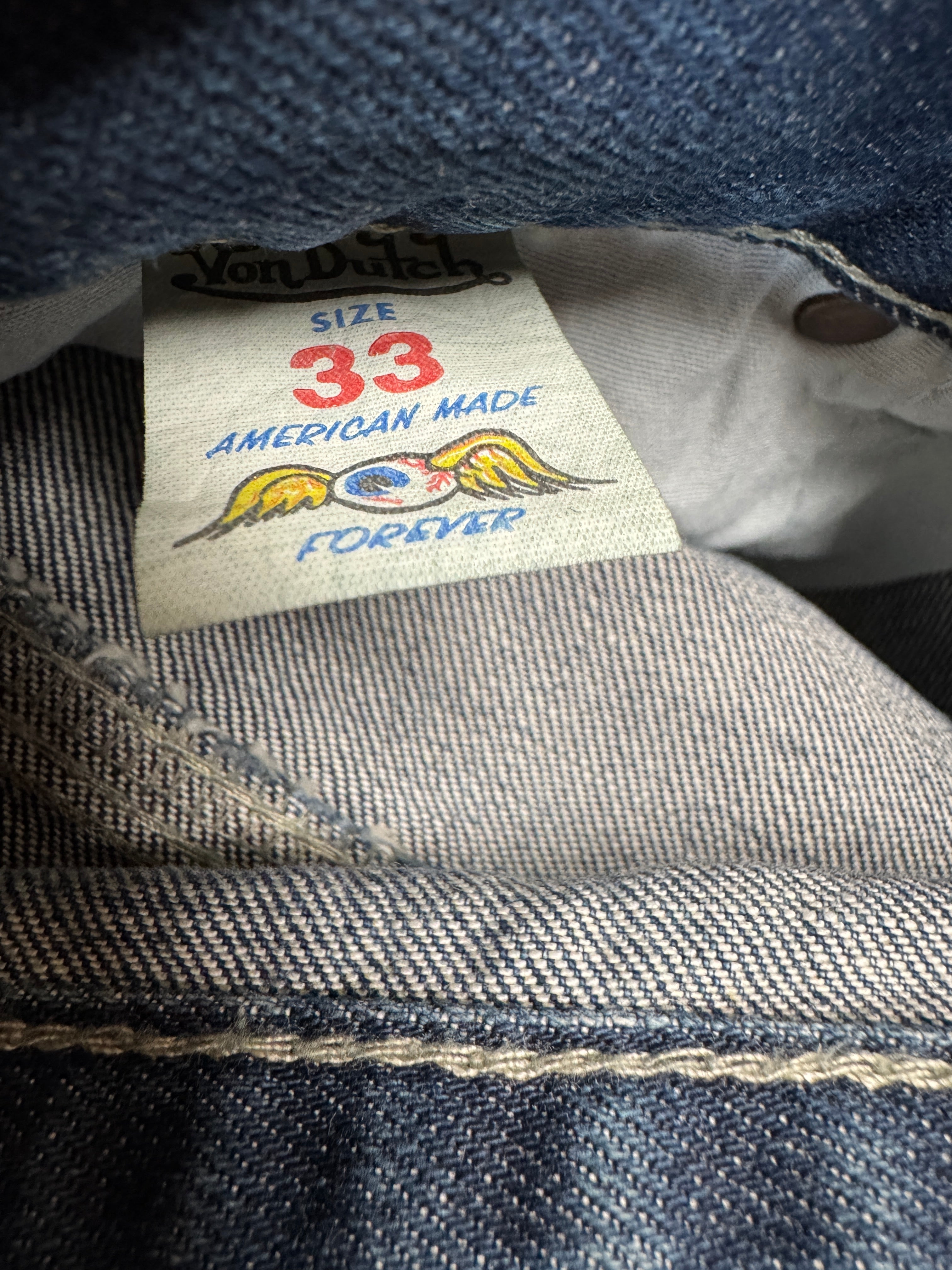 00s Von Dutch Jeans Low Waist Blau 33 - RareRags