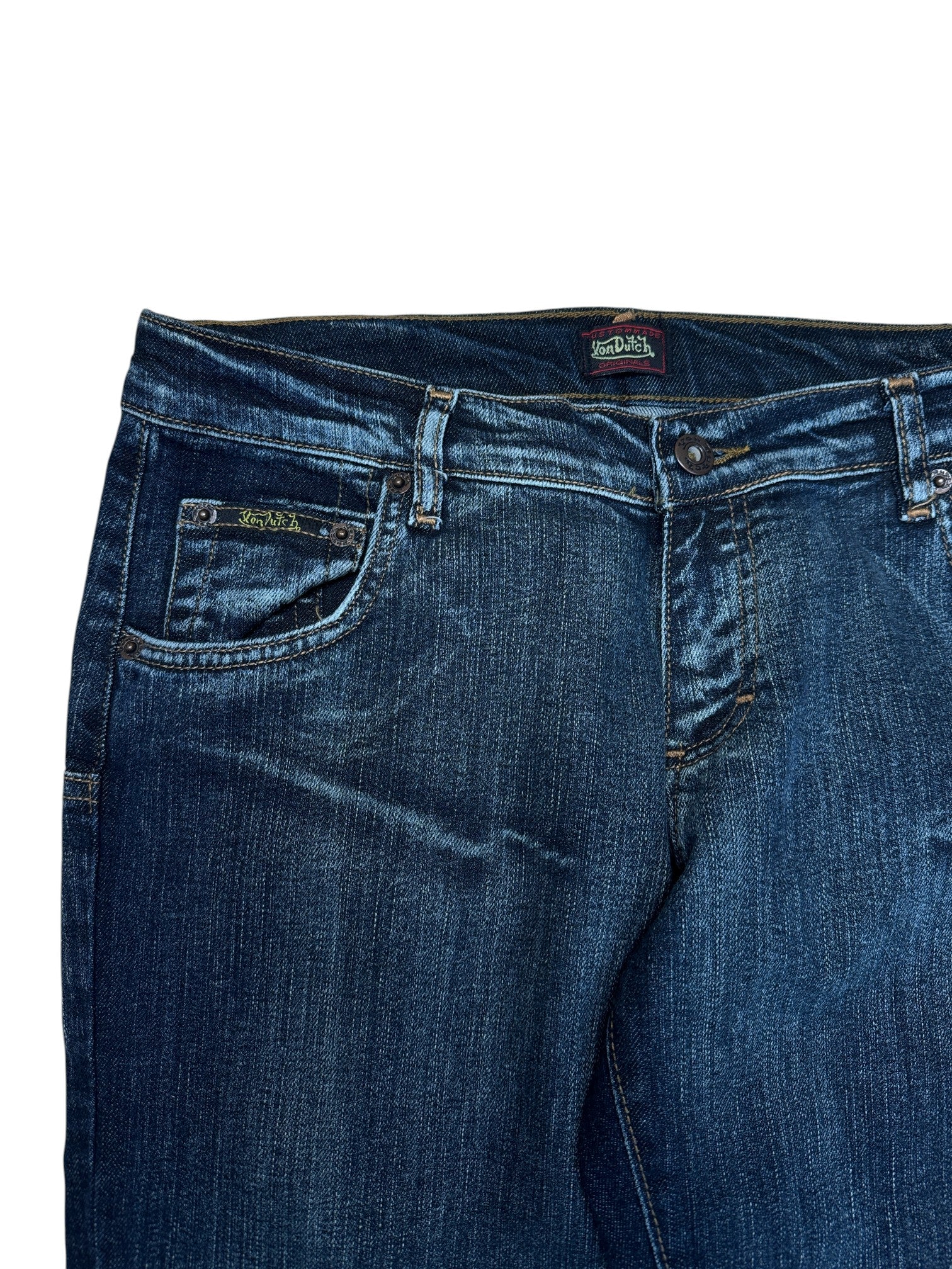 00s Von Dutch Hose Low Waist Dunkelblau 30 - RareRags