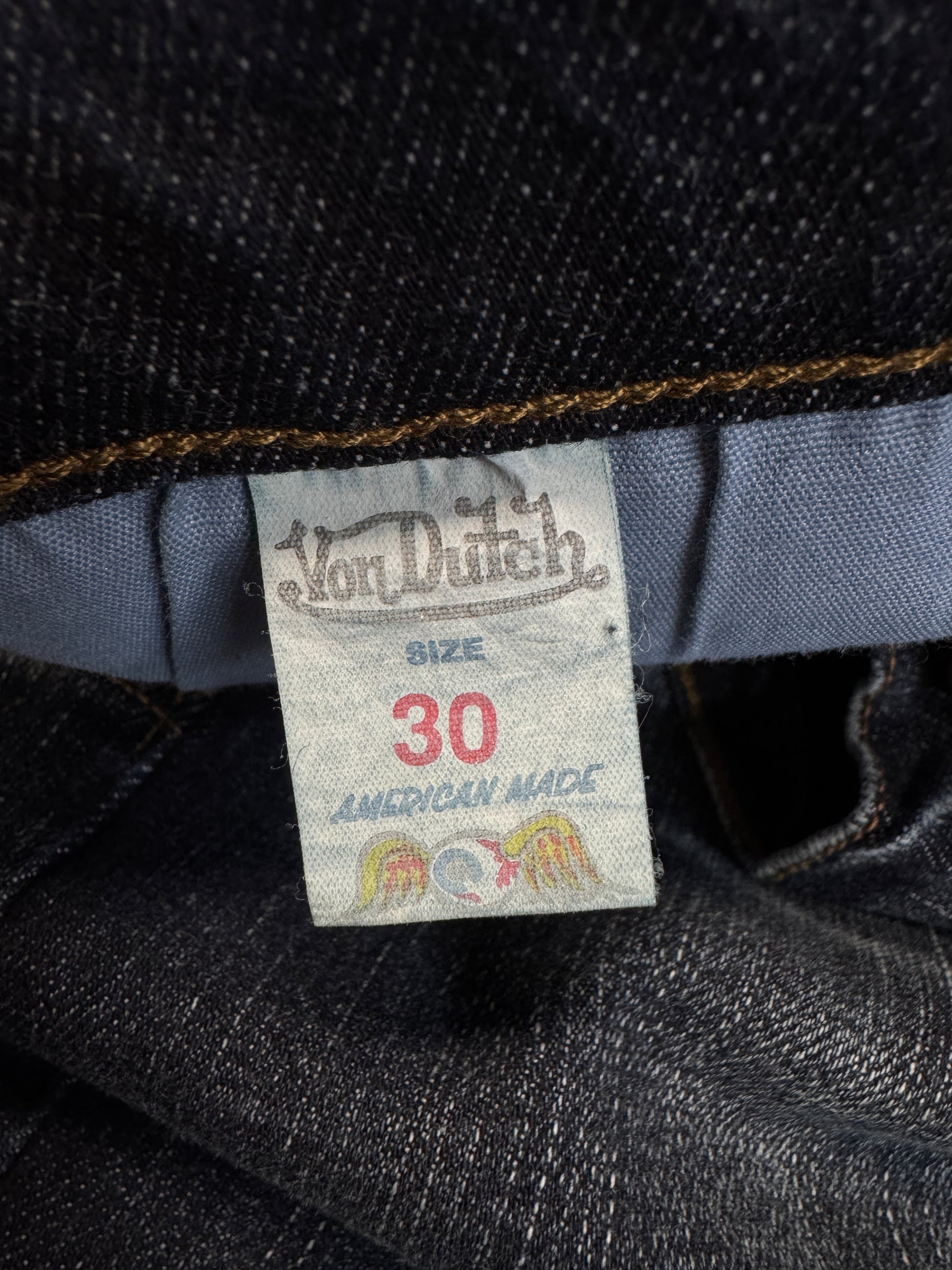 00s Von Dutch Hose Low Waist Dunkelblau 30 - RareRags