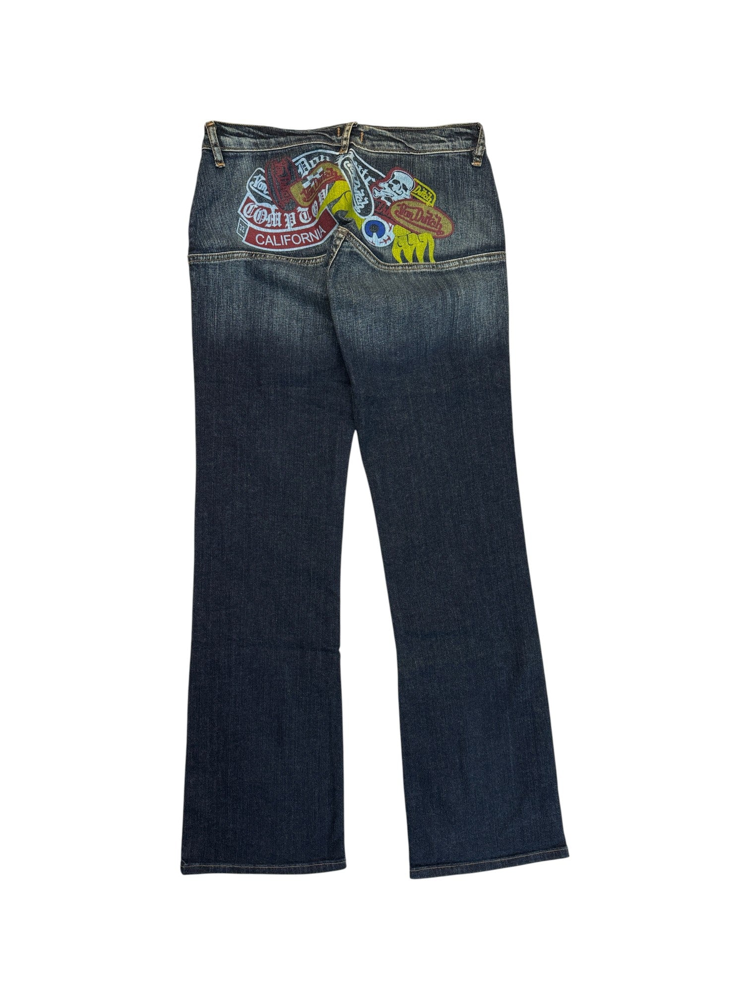 00s Von Dutch Hose Low Waist Dunkelblau 30 - RareRags
