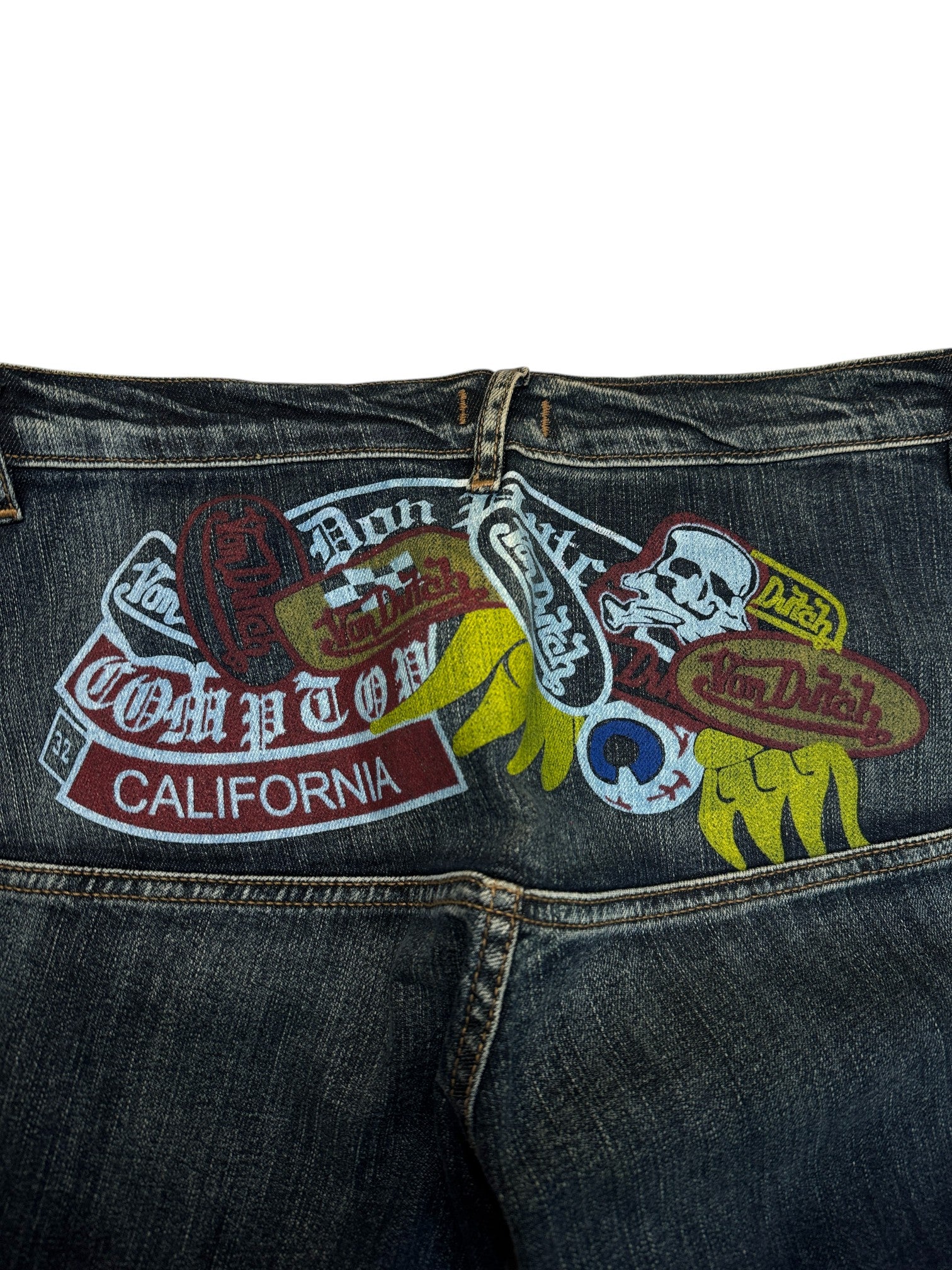 00s Von Dutch Hose Low Waist Dunkelblau 30 - RareRags