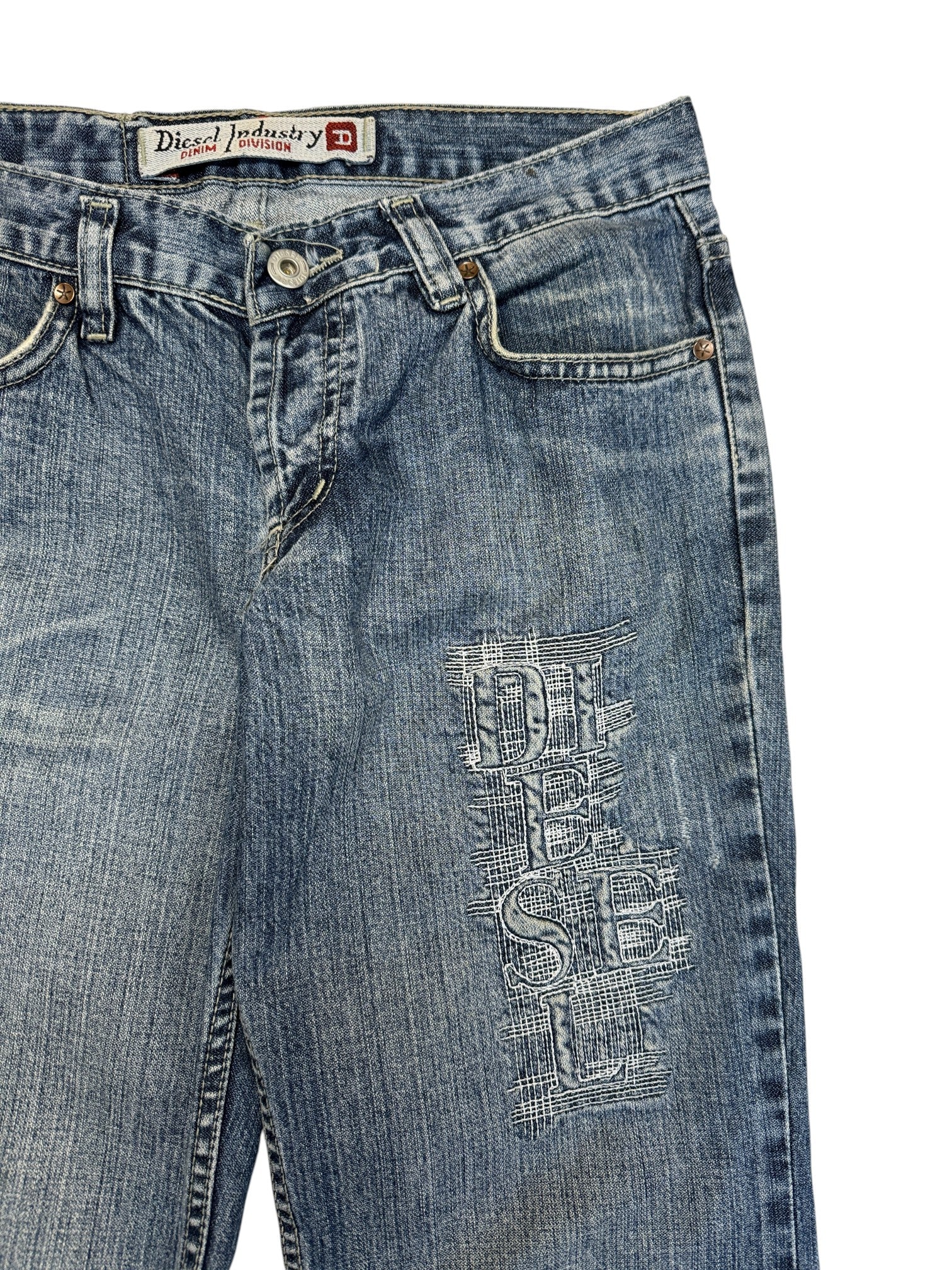 00s Diesel Jeans Low Waist Made In Italy Hellblau 29 - RareRags