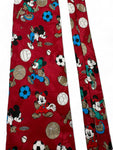 Vintage Mickey Unlimited Krawatte Micky Maus x Sportarten Rot
