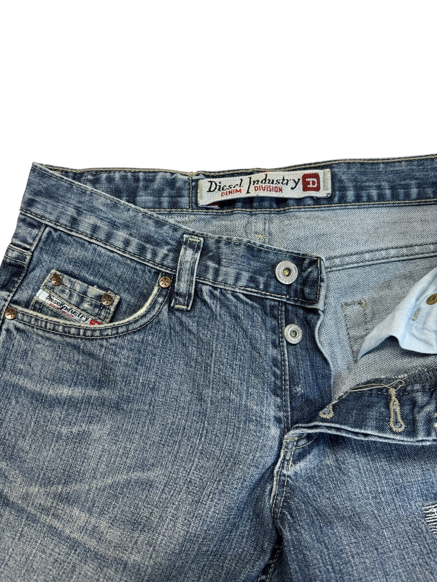 00s Diesel Jeans Low Waist Made In Italy Hellblau 29 - RareRags