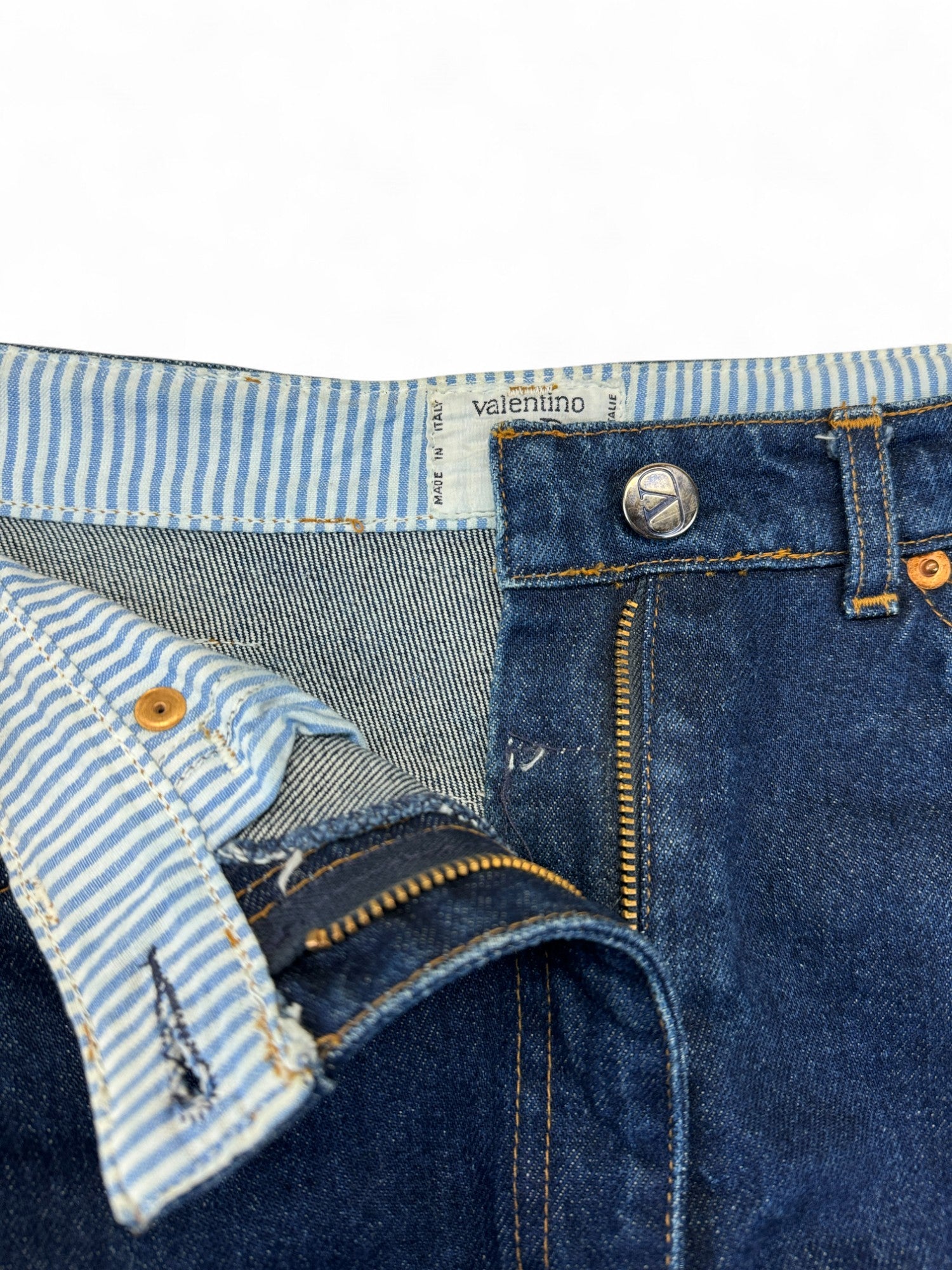 Vintage Valentino Jeansrock Made In Italy Blau 30