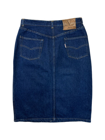 Vintage Valentino Jeansrock Made In Italy Blau 30