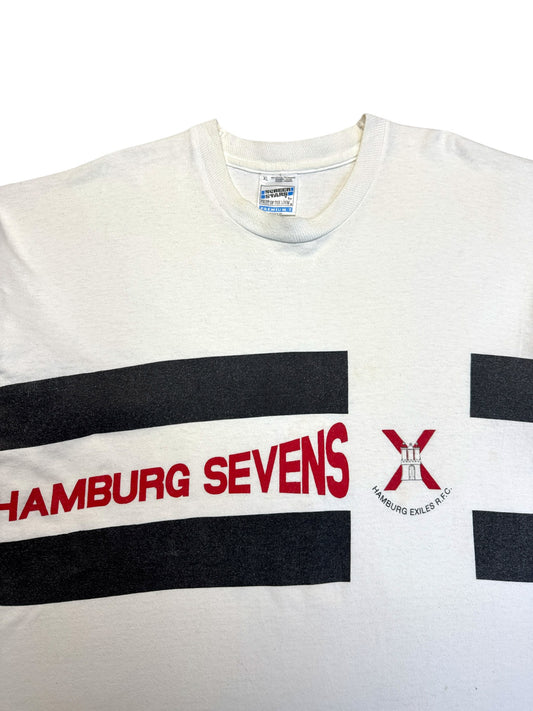 90s Screen Stars Shirt Hamburg Exiles R.F.C. Single Stitch Weiß XL - RareRags