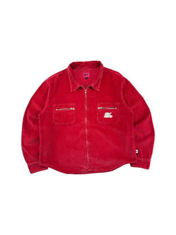 Vintage Fishbone Cordjacke/-hemd Rot XL