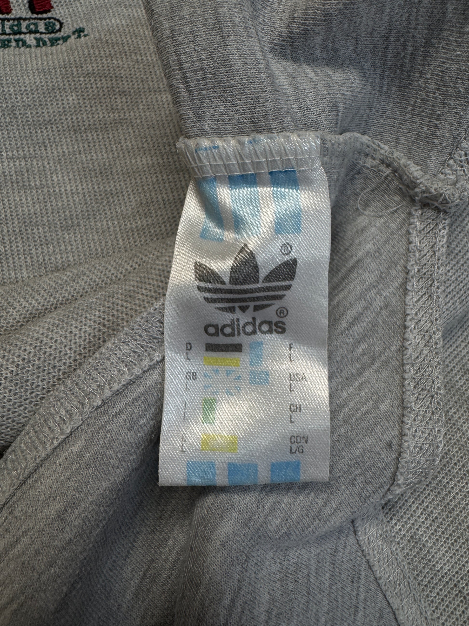 90s Adidas Training Tank Top Doppelripp Made In Singapore Grau L - RareRags