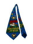 Vintage Peanuts Krawatte 90s Snoopy "don't refuse to reuse" Blau
