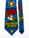 Vintage Peanuts Krawatte 90s Snoopy "don't refuse to reuse" Blau
