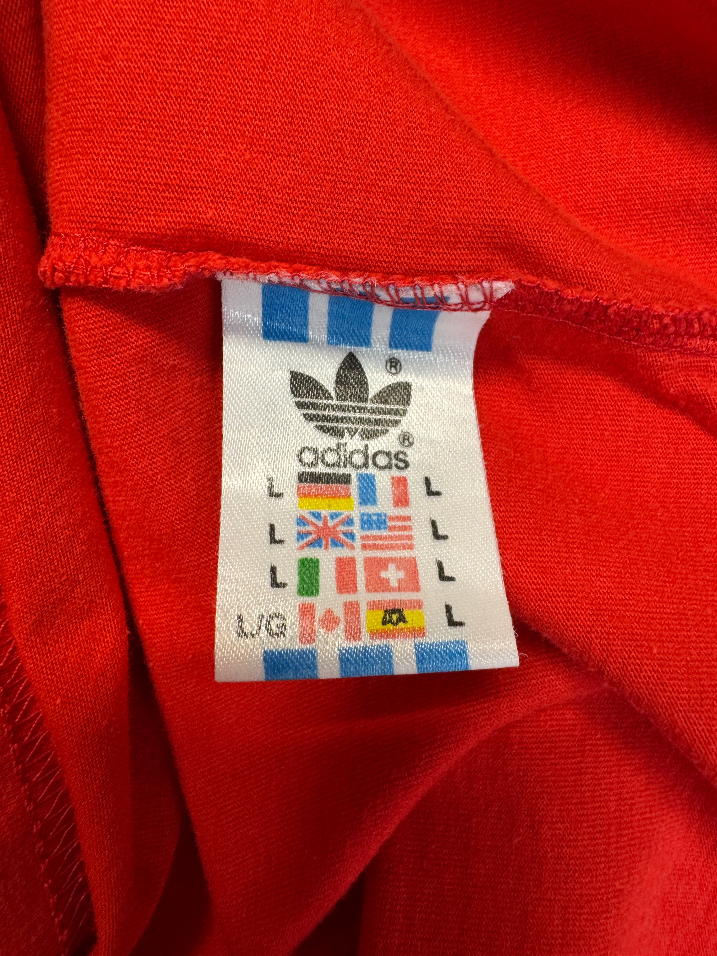 90s Adidas Shirt Paint Splatter Rot Größe L - RareRags
