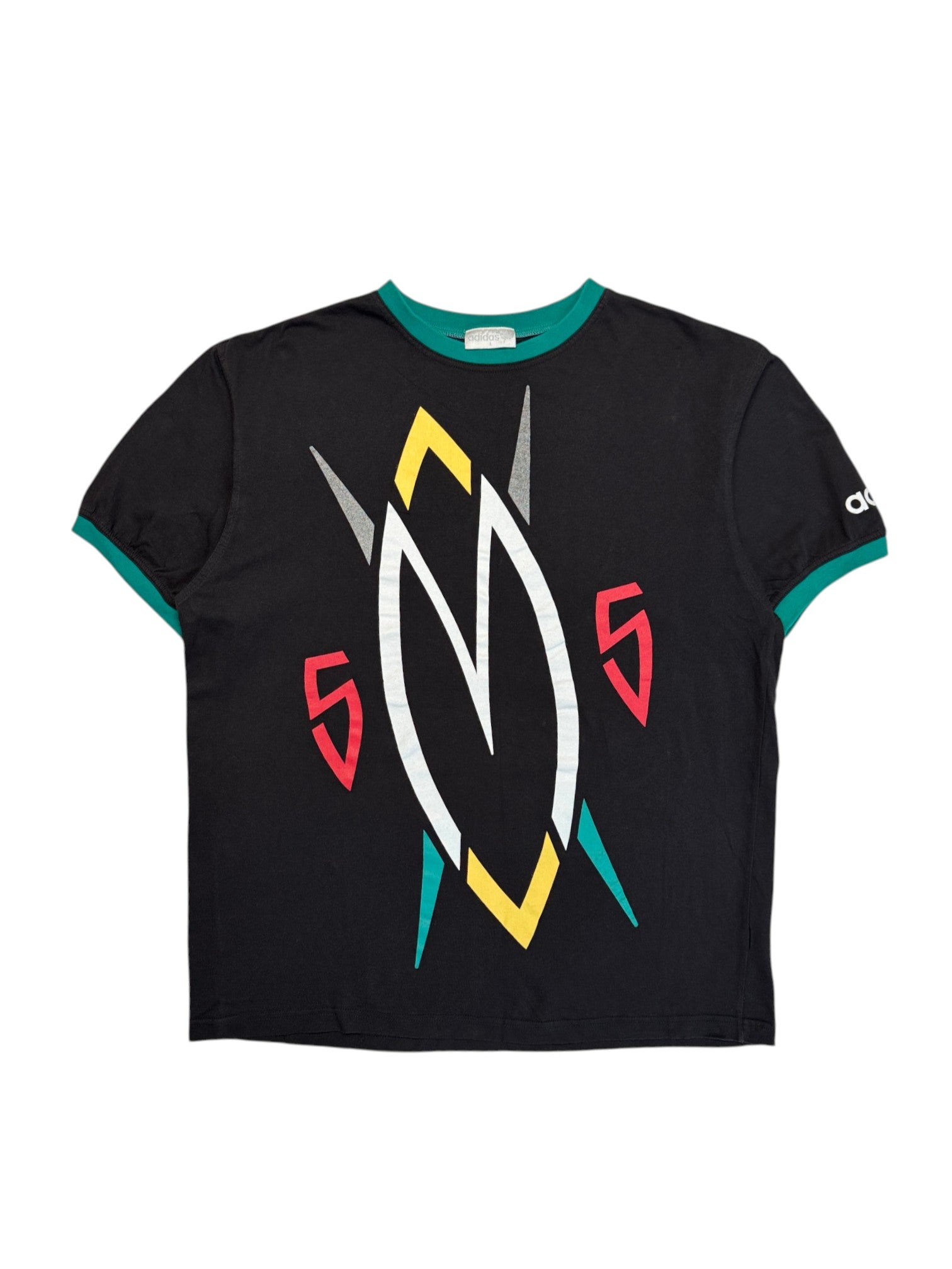 90s Adidas x Dikembe Mutombo Ringer Shirt Schwarz L - RareRags