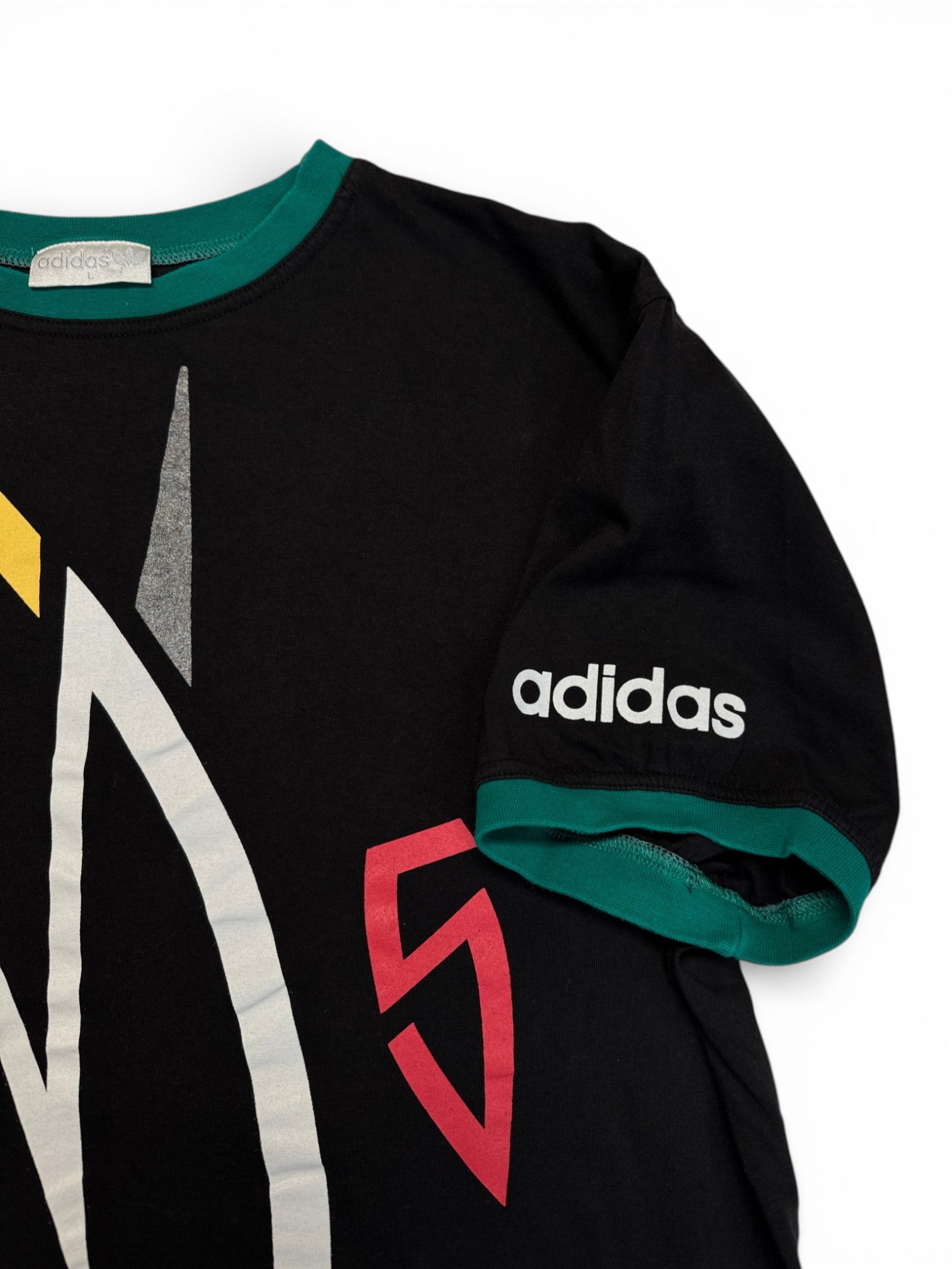 90s Adidas x Dikembe Mutombo Ringer Shirt Schwarz L - RareRags