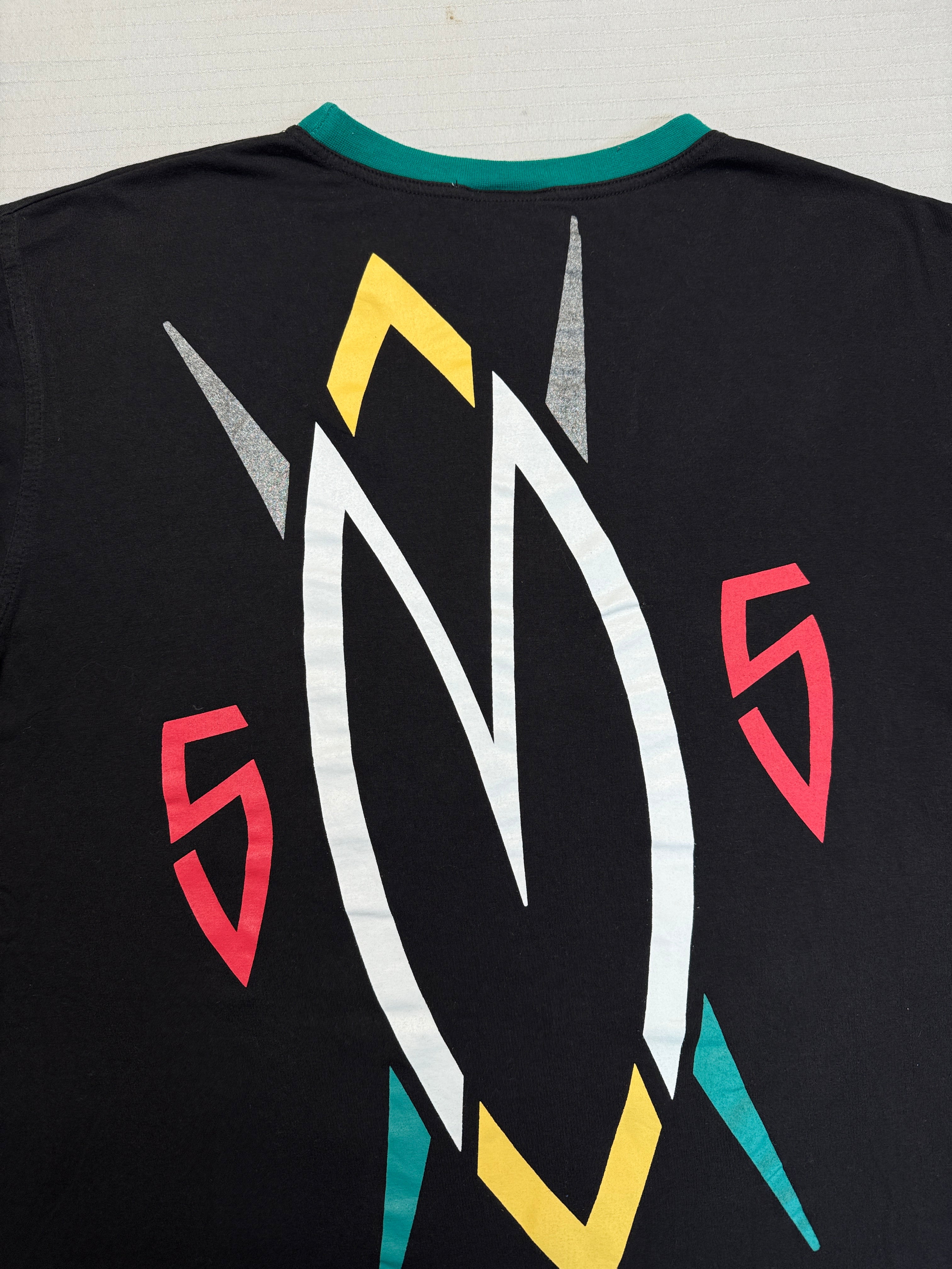 90s Adidas x Dikembe Mutombo Ringer Shirt Schwarz L - RareRags