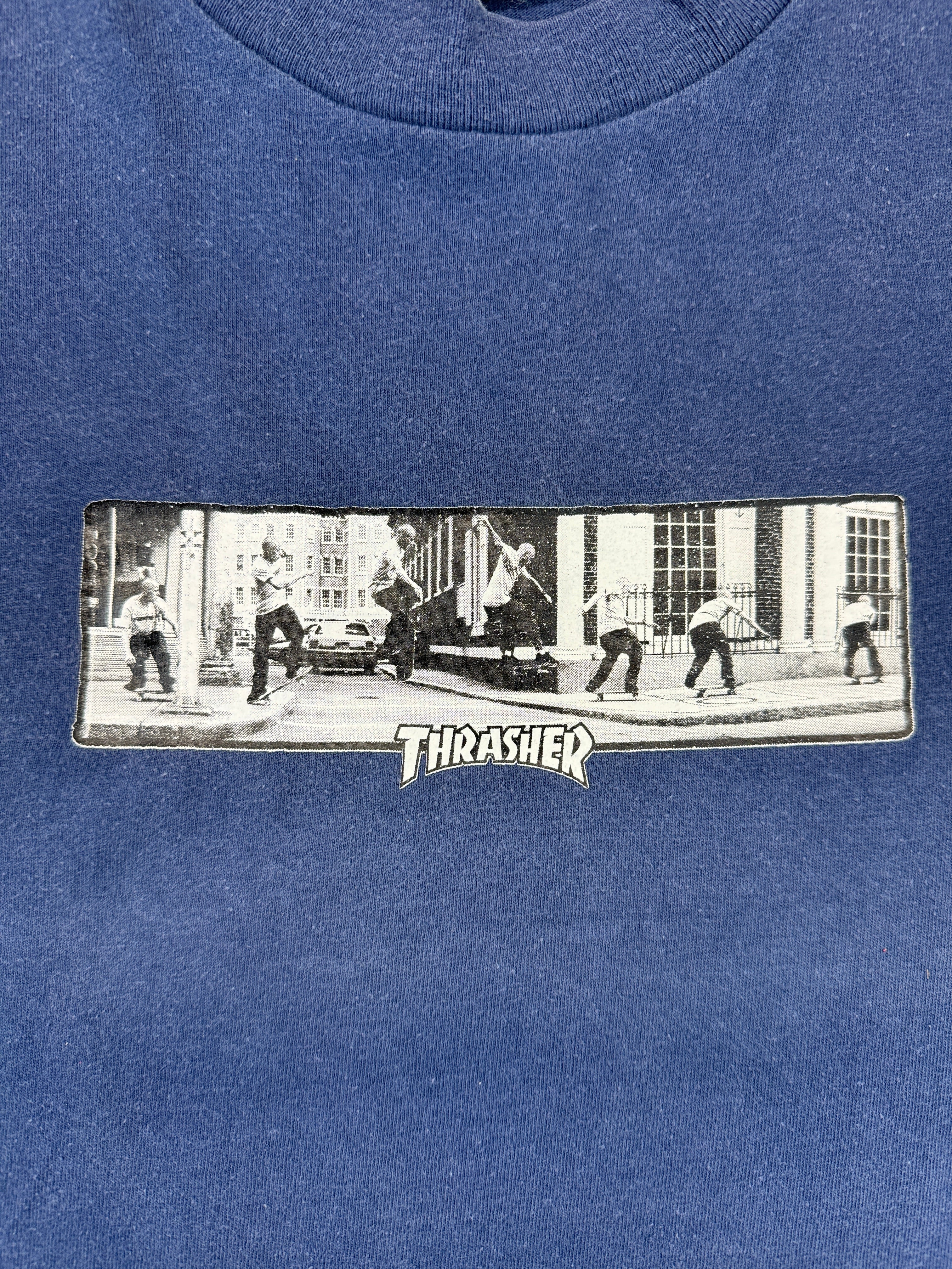 Vintage Hanes Trasher Shirt 90s Skate Box Logo Dunkelblau L
