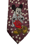 Vintage Disney Krawatte Casual Micky Maus Made In Germany Weintrot