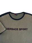 Vintage Versace Sport Shirt Spellout Stick Khaki L