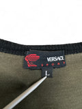 Vintage Versace Sport Shirt Spellout Stick Khaki L