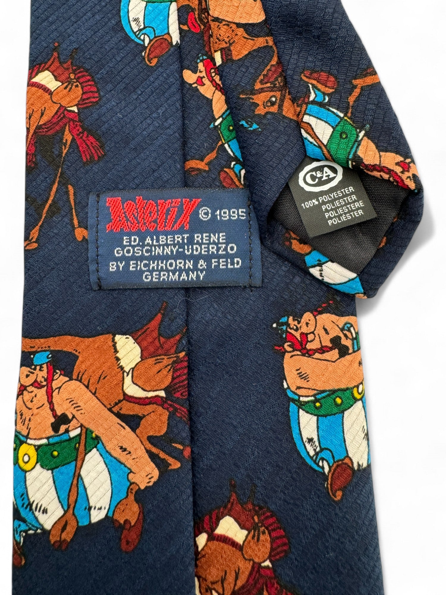 Vintage Asterix & Obelix Krawatte 1995 By C&A Dunkelblau
