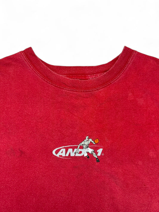Vintage And1 Shirt 90s Basketball "I should be a model..." Rot XL