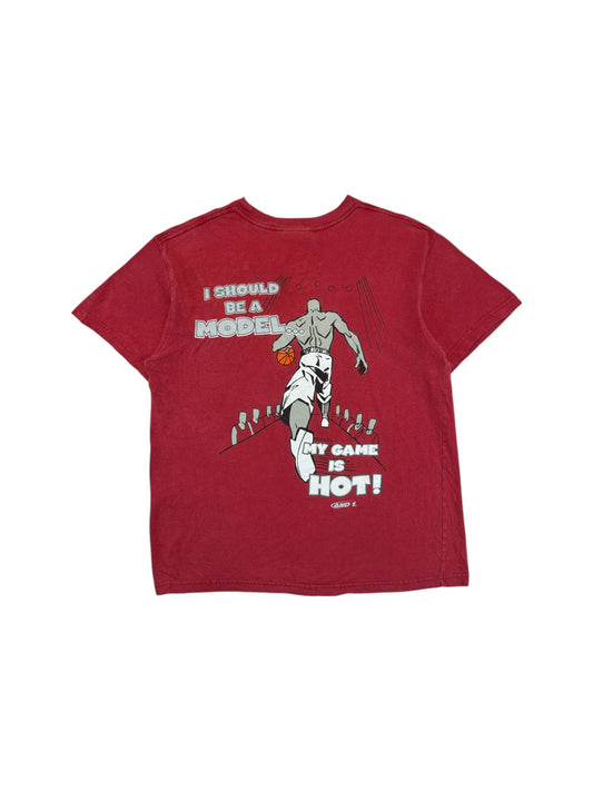 Vintage And1 Shirt 90s Basketball "I should be a model..." Rot XL