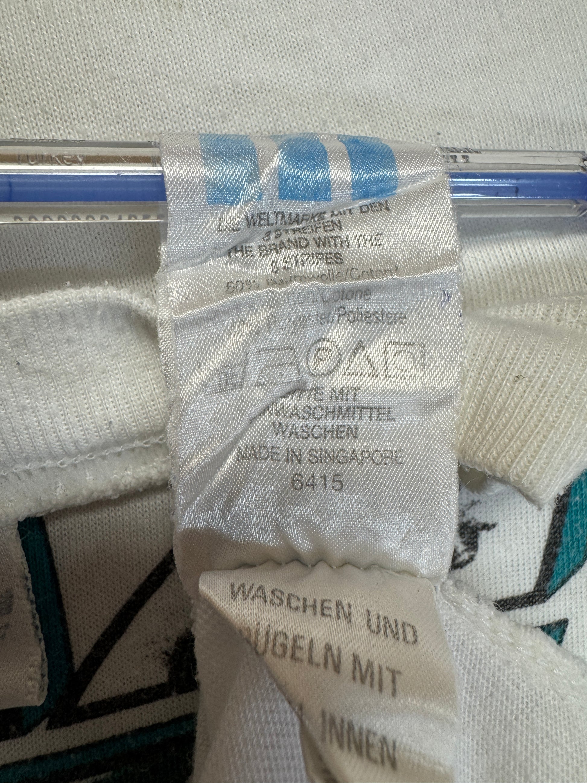 90s Adidas Shirt Basketball Made In Singapore Weiß L - RareRags